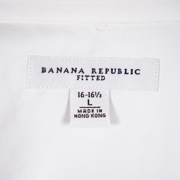 Banana Republic Men's Size 16 - 16 1/2 Long Sleeve Button Up VTG Italian Cotton - Picture 8 of 9